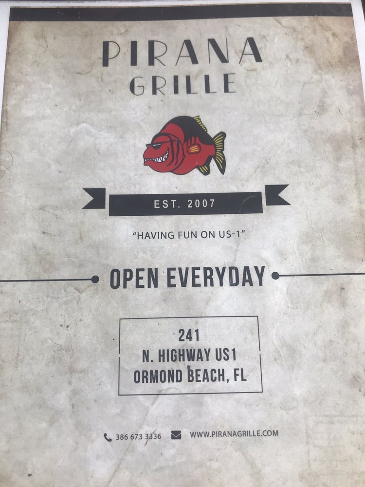 Pirana Grill menu 6